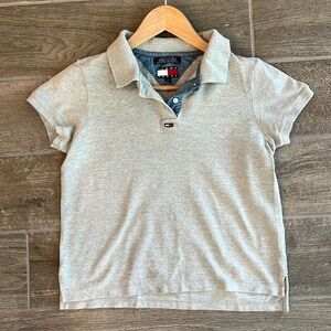 Tommy Hilfiger short sleeve knit polo girls size Medium- gray